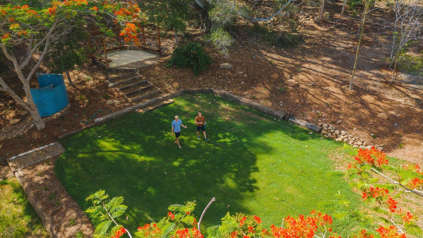 Play badminton or rest in the shade in this "outdoor room" next to Moringararah Homestead.
