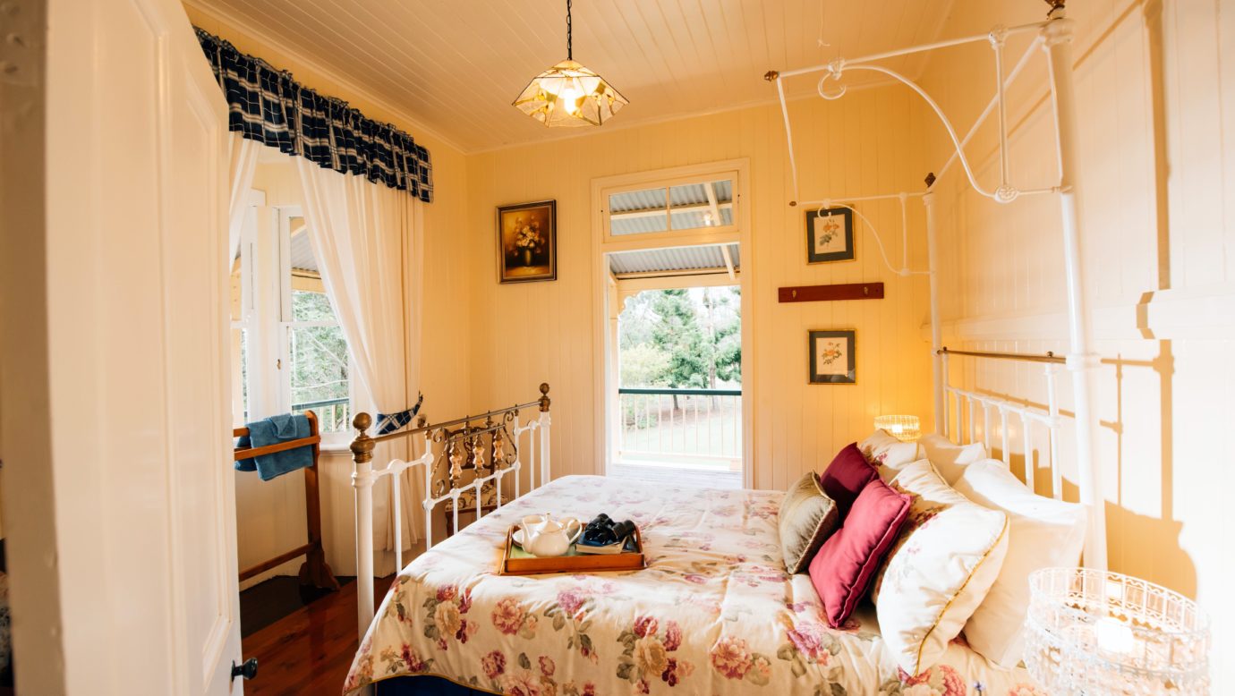 Old-world furniture is a feature of the homesteads at Mt Barney Lodge. This is Boolamoola Homestead.