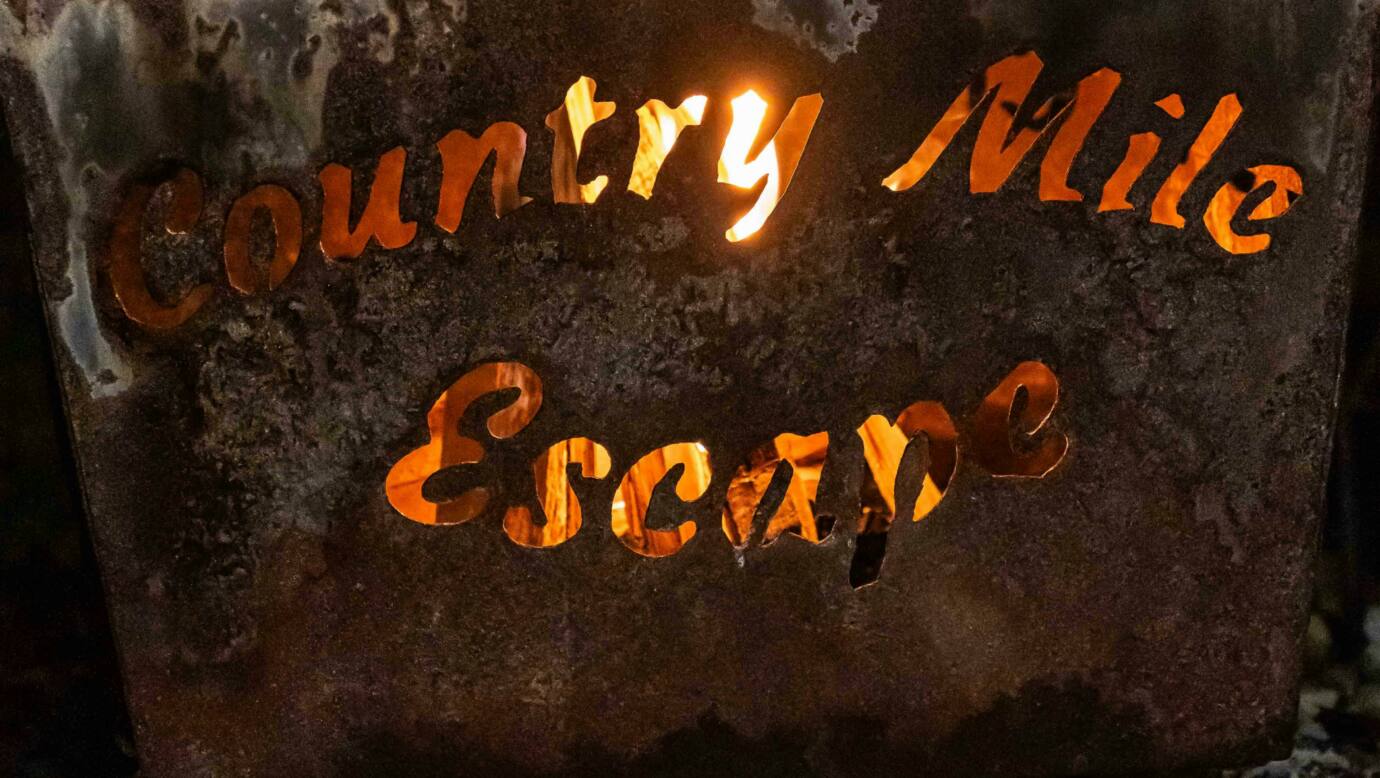 Evening shot of the fire pit at The Shay