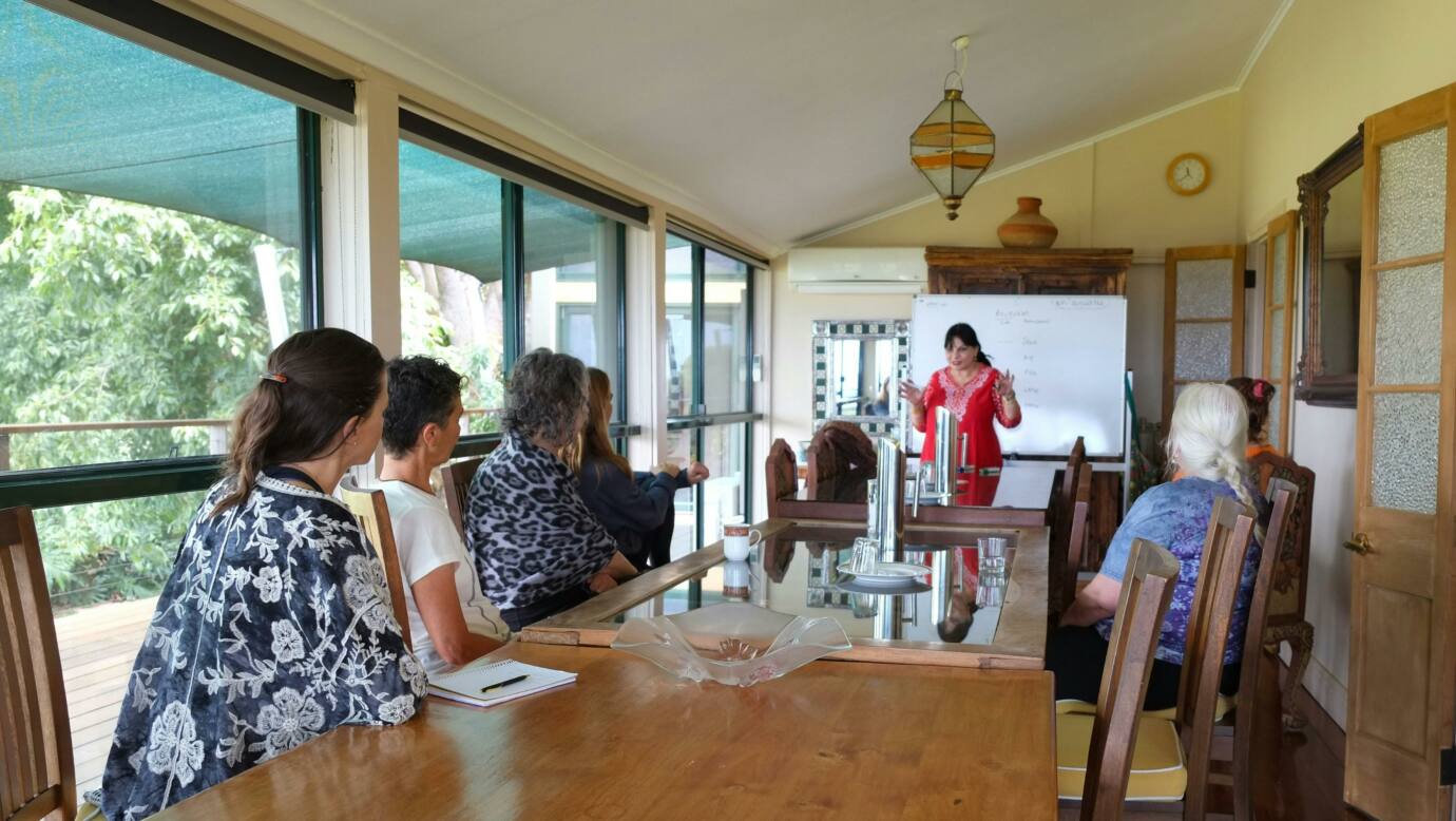 shanti gowans leading a discussion on ayurveda