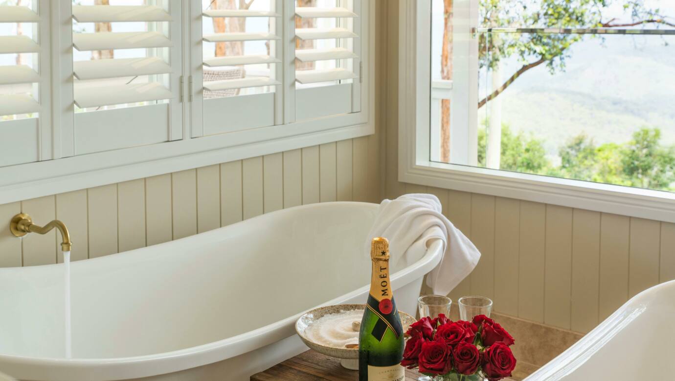 Twin baths with views