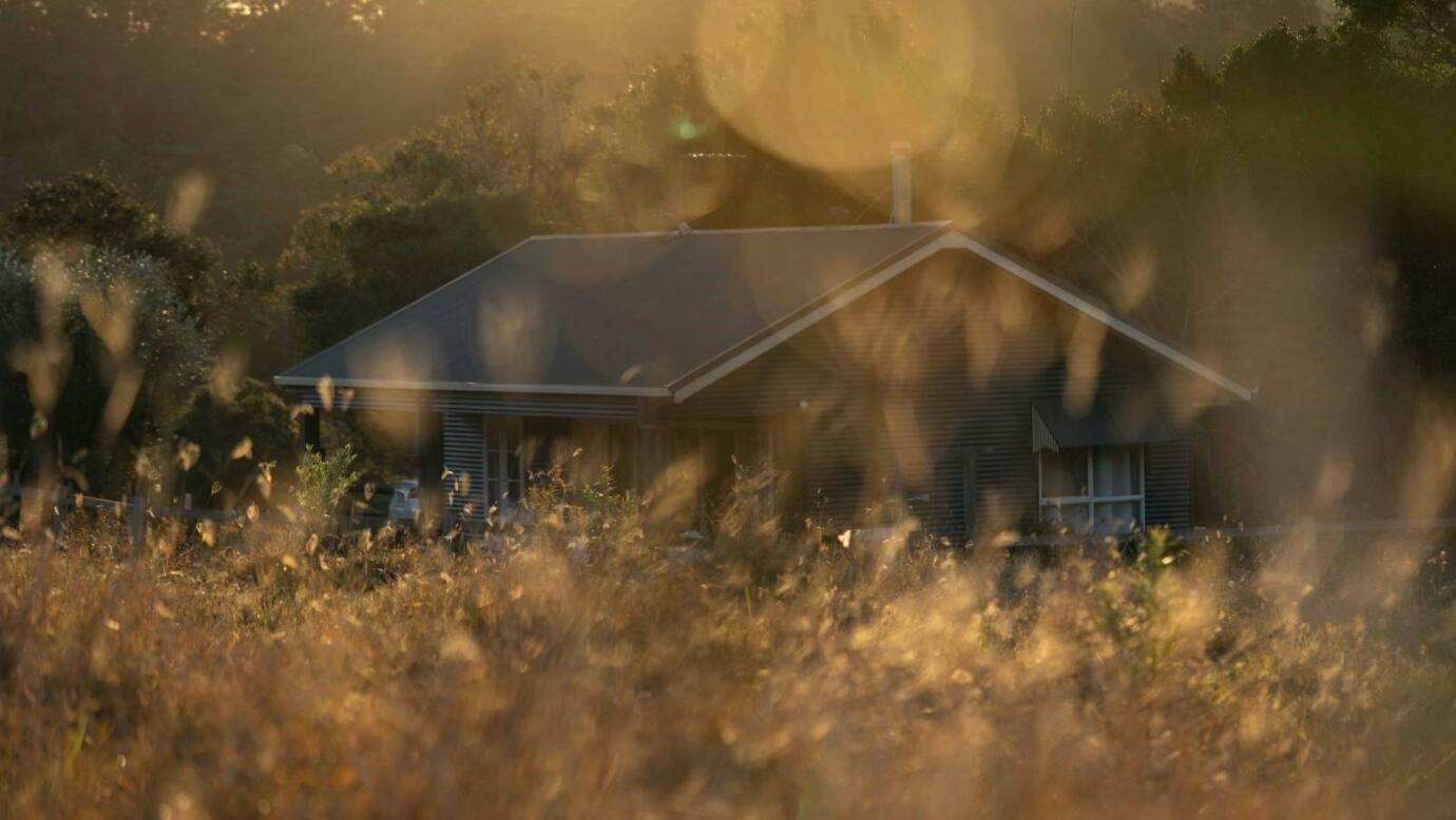 An afternoon shot of the cottage