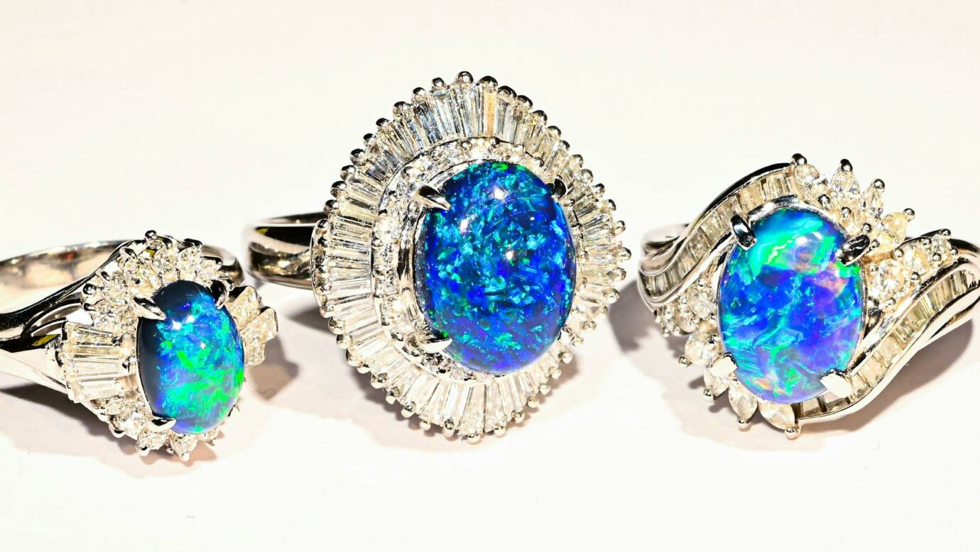 Australian Outback Opals Platinium Opal Rings