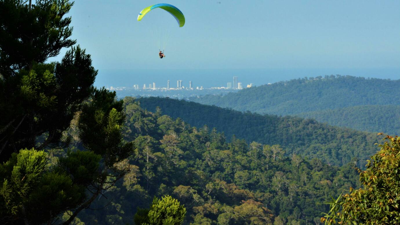 Relax on the beautiful deck overlooking Gold Coast hinterland and to the Pacific Ocean