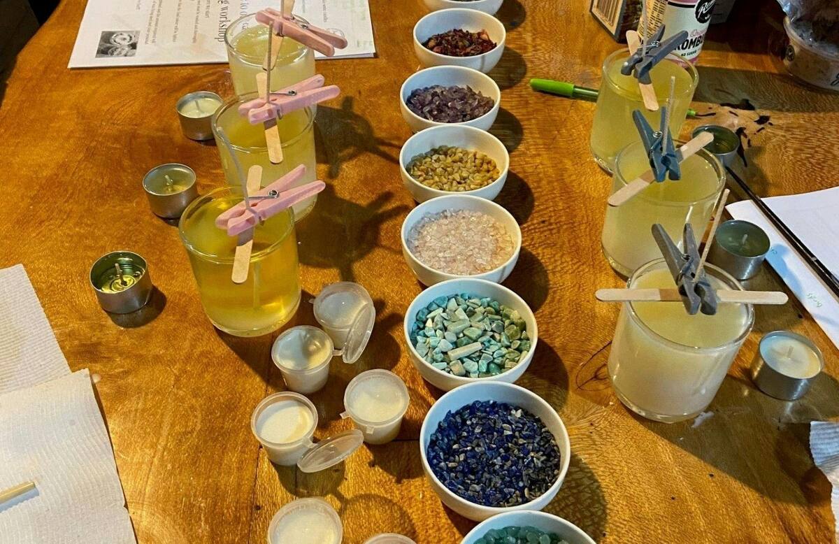 Crystals and Botanical Candle Making Class - Tamborine Mountain